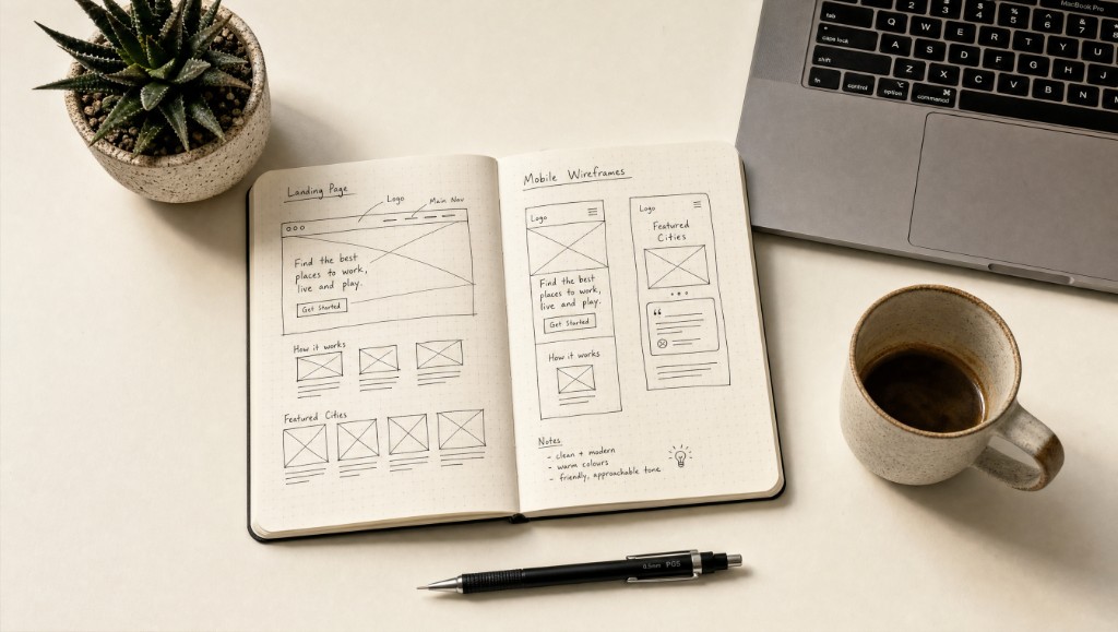 Arbeitsplatz mit Shop-Tools und Analytics.
